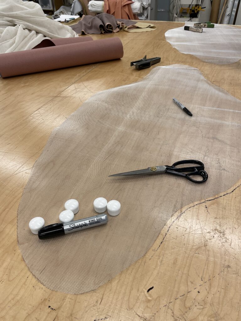 Custom ruffle fabrication in Vitalia Inc Bucks County atelier